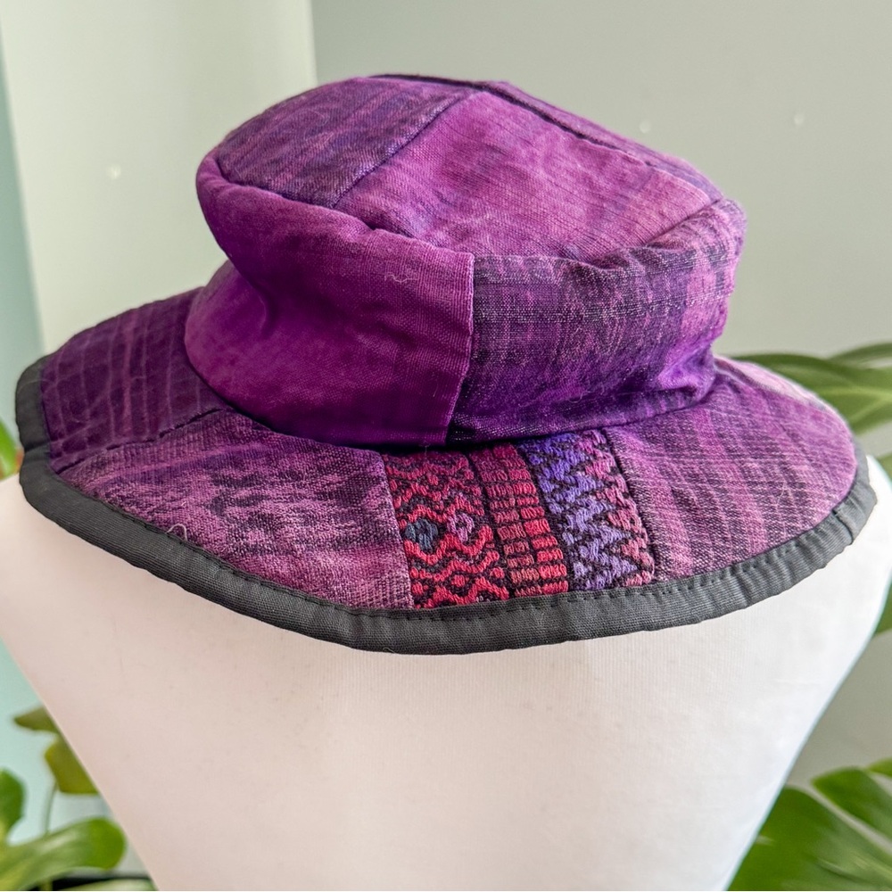 Vibrant Purple Patchwork Hat - image 4